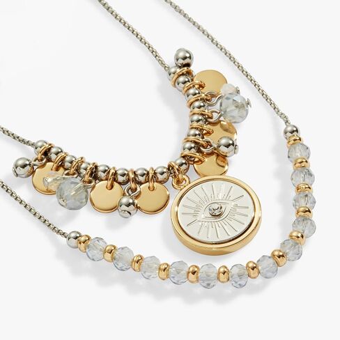 Alex and Ani Evil Eye Bolo Bracelet, Set of 2,Two Tone, Multi-Color, Expandable from 6.5 inches to 8 inches in Saudi Arabia