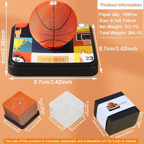 تقويم فني ثلاثي الأبعاد 2025 - لوحة مذكرة قابلة للتمزيق ومنحوتة ورقية، زخرفة مكتبية لمحبي كرة السلة/كرة القدم والزملاء والأصدقاء - هدايا إبداعية فريدة (كرة السلة) in Kuwait