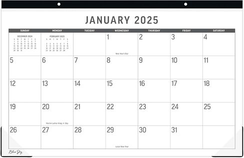 تقويم تخطيط لوحة المكتب الشهرية من بلو سكاي لعام 2025، مقاس 17 بوصة × 11 بوصة، طباعة كبيرة، من يناير 2025 إلى ديسمبر 2025 in Saudi Arabia