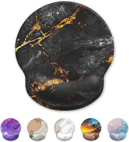 Mouse Pad, Ergonomic Mouse Pad with Wrist Rest, Comfortable Computer Gel Mouse Pad Wrist Support for Laptop, Pain Relief Mousepad with Non-Slip PU Base (Cyan Pink Marble) in Kuwait