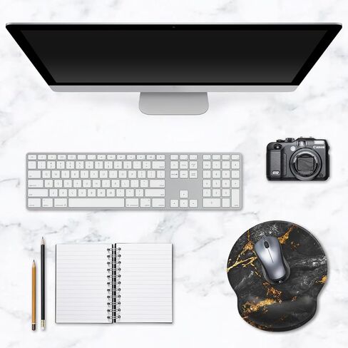 Mouse Pad, Ergonomic Mouse Pad with Wrist Rest, Comfortable Computer Gel Mouse Pad Wrist Support for Laptop, Pain Relief Mousepad with Non-Slip PU Base (Cyan Pink Marble) in Kuwait