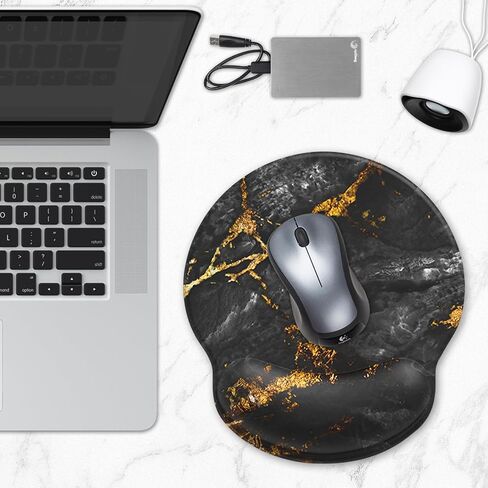 Mouse Pad, Ergonomic Mouse Pad with Wrist Rest, Comfortable Computer Gel Mouse Pad Wrist Support for Laptop, Pain Relief Mousepad with Non-Slip PU Base (Cyan Pink Marble) in Kuwait