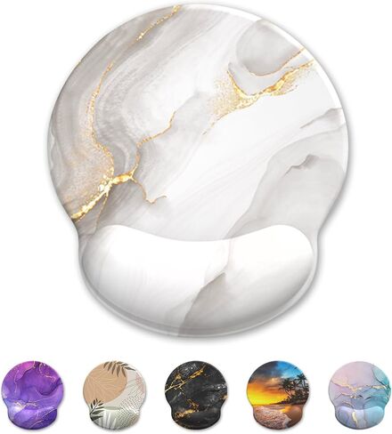 Mouse Pad, Ergonomic Mouse Pad with Wrist Rest, Comfortable Computer Gel Mouse Pad Wrist Support for Laptop, Pain Relief Mousepad with Non-Slip PU Base (Cyan Pink Marble) in Kuwait