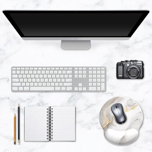 Mouse Pad, Ergonomic Mouse Pad with Wrist Rest, Comfortable Computer Gel Mouse Pad Wrist Support for Laptop, Pain Relief Mousepad with Non-Slip PU Base (Cyan Pink Marble) in Kuwait