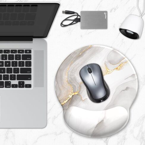 Mouse Pad, Ergonomic Mouse Pad with Wrist Rest, Comfortable Computer Gel Mouse Pad Wrist Support for Laptop, Pain Relief Mousepad with Non-Slip PU Base (Cyan Pink Marble) in Kuwait