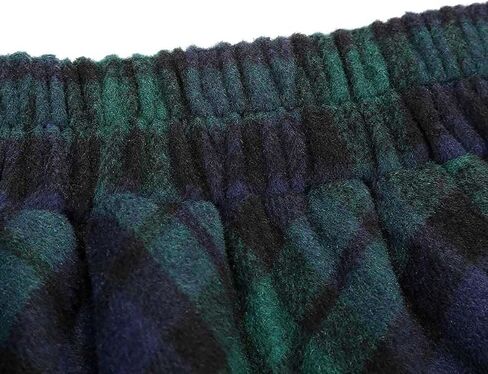 Women's Long Plaid Wool Skirt Fall Winter High Waist A-line Pleated Wool Tartan Skirts in Kuwait