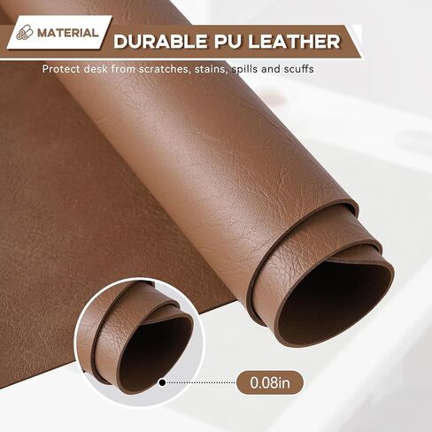 Leather Desk Pad Protector, Leather Mouse Pad, Dual-Sided PU Desk Pad, Laptop Mouse Mat, Waterproof Desk Writing Pad for Office and Home, 31.5" x 11.8", Green in Kuwait