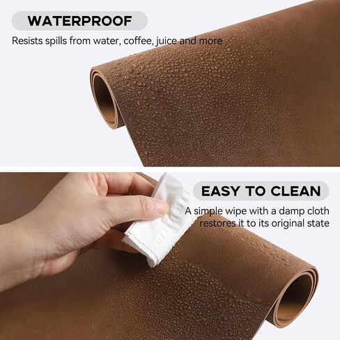 Leather Desk Pad Protector, Leather Mouse Pad, Dual-Sided PU Desk Pad, Laptop Mouse Mat, Waterproof Desk Writing Pad for Office and Home, 31.5" x 11.8", Green in Kuwait