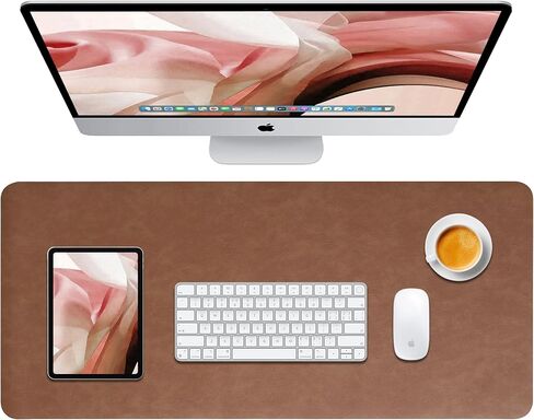 Leather Desk Pad Protector, Leather Mouse Pad, Dual-Sided PU Desk Pad, Laptop Mouse Mat, Waterproof Desk Writing Pad for Office and Home, 31.5" x 11.8", Green in Kuwait