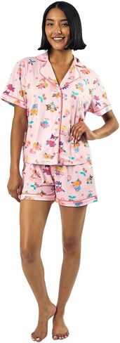 Bioworld Hello Kitty & Friends Floral Character Print Women’s Pink Sleep Shirt & Shorts Set in Saudi Arabia