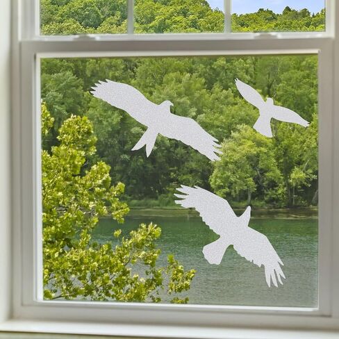 ملصقات نافذة الطيور المضادة للتصادمات لحماية الباب الزجاجي وحفظ الطيور (أسود، 9 قطع) in Kuwait