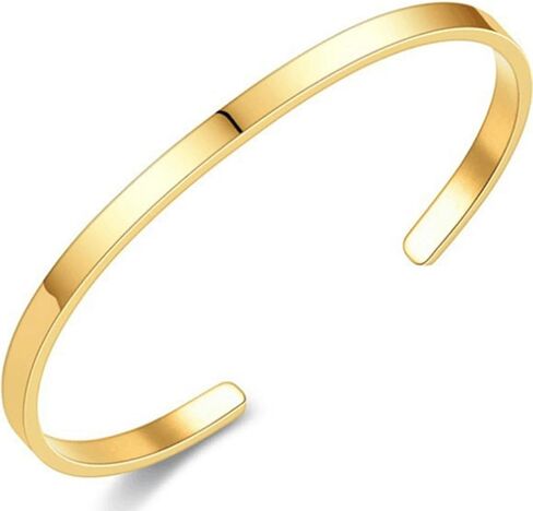 Jude Jewelers 4mm 6mm Width Stainless Steel Classic Simpe Plain Open Cuff Bangle Bracelet in Kuwait