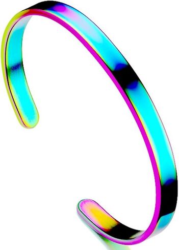 Jude Jewelers 4mm 6mm Width Stainless Steel Classic Simpe Plain Open Cuff Bangle Bracelet in Kuwait