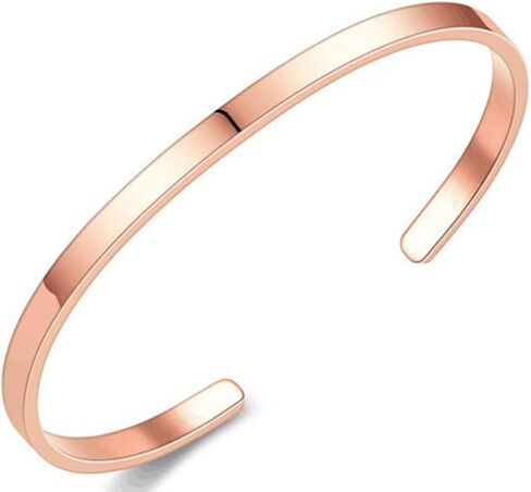 Jude Jewelers 4mm 6mm Width Stainless Steel Classic Simpe Plain Open Cuff Bangle Bracelet in Kuwait