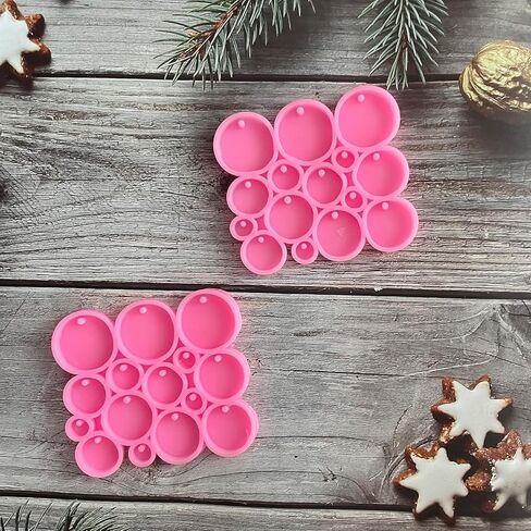 2 قطعة مزيج صغير دائرة مستديرة سيليكون قالب سلسلة المفاتيح 30 تجاويف 0.39 "0.59" 0.79 "0.98" 1.18" قالب صب الراتنج المسطح مع ثقب المرأة القرط قلادة قلادة راتنجات الايبوكسي قالب الحرف اليدوية in Kuwait