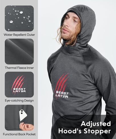 قمصان هوديي بأكمام طويلة للرجال من HUGE SPORTS، قمصان رياضية حرارية للرياضات الشتوية in Kuwait