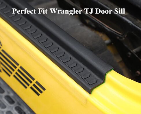 YOCTM ABS TJ Door Sill Protectors Guards Plate Entry Guard Kit for 97-06 Jeep Wrangler TJ Interior Accessories Full Protection Door Sill Guards Kit Protector Replacement, 2pcs/Set in Kuwait