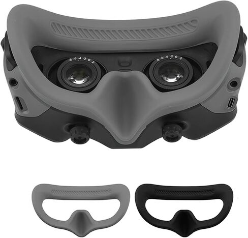 1pc Softer More Comforable Smoother Silicone Padding Protective Cover for RC DJI FPV Avata Goggles 2 Face Cushion Pad Black/Grey (Grey) in Saudi Arabia