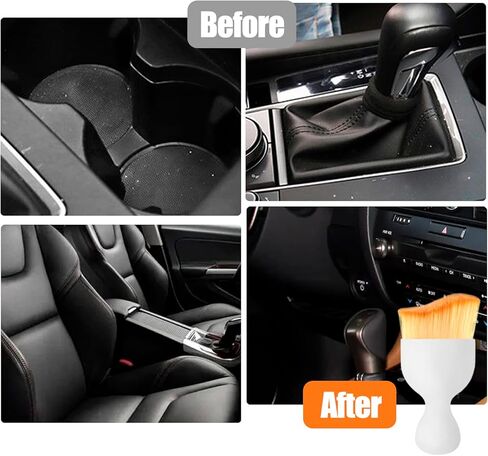 قطعة واحدة من فرشاة التفاصيل الداخلية للسيارة من فوجفار، فرشاة غبار داخلية أوتوماتيكية، فرشاة إزالة الشعر الناعمة الداخلية للسيارة، أداة تنظيف الغبار بشعيرات ناعمة لفتحة الهواء، لوحة القيادة (متعددة الألوان) in Kuwait