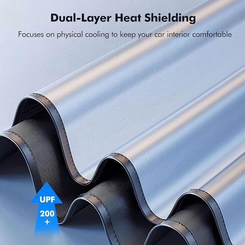 مظلة شمسية للزجاج الأمامي لسيارة Tesla Cybertruck، غطاء مظلة قابل للطي، 100% من الأشعة فوق البنفسجية، عزل حراري مزدوج الطبقة، واقي النافذة الأمامية - ملحقات Cyber ​​Truck in Kuwait