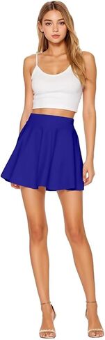 Hybrid & Company Women Basic Versatile Skirts Stretchy Flared Mini Skater Skirt in Kuwait