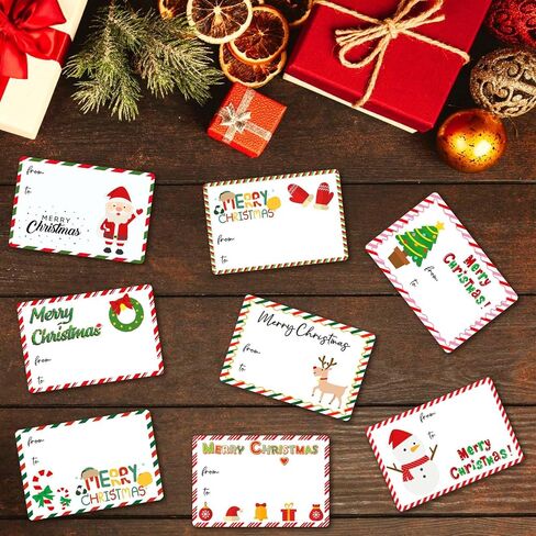160 Pcs Christmas Gift Tags Stickers,(3"×2" Christmas Tags for Gifts Christmas Labels Christmas Labels Stickers for Gifts Stickers Suitable for Christmas Holidays Christmas Name Tags in Kuwait
