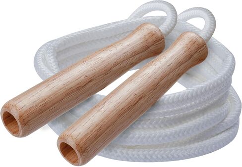 Champion Sports SR Series Classic Nylon Jump Rope with Wood Handles - Multiple Lengths in Saudi Arabia