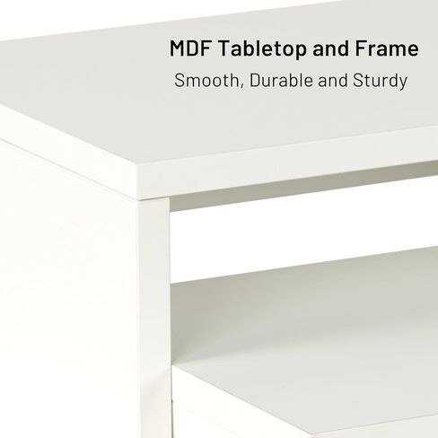 FurnitureR Monitor Stand Riser for Desk 2 Pack, Computer Riser Monitor Stand, Monitor Riser Stand MDF for Monitors/Laptop/PC, White in Kuwait