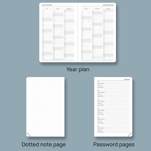POPRUN 2025 Daily Planner One Page Per Day Even Weekends A5 Size (5.5" x 8.5") - 2025 Daily Calendar Hourly Appointment Book with Pocket, Monthly Tabs, Pen Holder, Hardcover - Pacific Green in Saudi Arabia