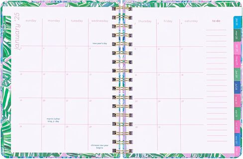 Lilly Pulitzer 17 Month Weekly Planner August 2024 - December 2025, Weekly Agenda & Monthly Calendar, Stickers, Pockets, & Spiral Binding, Secret Escape in Saudi Arabia