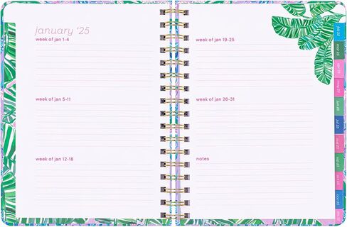 Lilly Pulitzer 17 Month Weekly Planner August 2024 - December 2025, Weekly Agenda & Monthly Calendar, Stickers, Pockets, & Spiral Binding, Secret Escape in Saudi Arabia