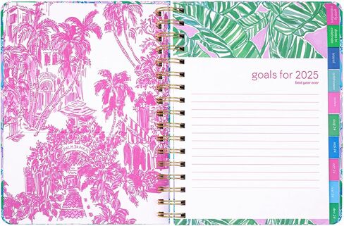 Lilly Pulitzer 17 Month Weekly Planner August 2024 - December 2025, Weekly Agenda & Monthly Calendar, Stickers, Pockets, & Spiral Binding, Secret Escape in Saudi Arabia