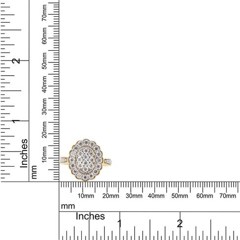 SAVEARTH DIAMONDS 1 Carat Round Cut Lab Created Moissanite Diamond Milgrain Cluster Engagement Ring For Women In 14K Gold Over Sterling Silver (E-F Color, VVS1 Clarity, 1 Cttw) in Saudi Arabia