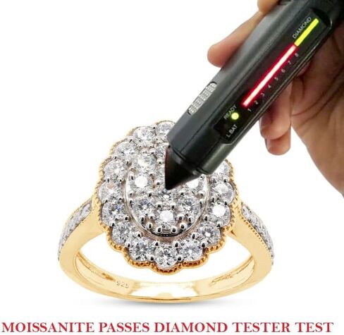 SAVEARTH DIAMONDS 1 Carat Round Cut Lab Created Moissanite Diamond Milgrain Cluster Engagement Ring For Women In 14K Gold Over Sterling Silver (E-F Color, VVS1 Clarity, 1 Cttw) in Saudi Arabia