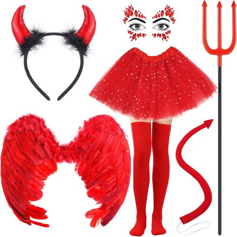 6 قطعة زي الملاك الأبيض مجموعة أجنحة ريش الملاك هالو عقال الجوارب العالية العصا توتو تنورة للفتيات تأثيري in Kuwait