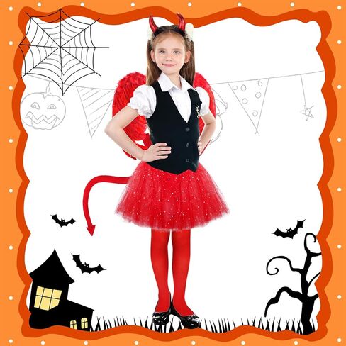 6 قطعة زي الملاك الأبيض مجموعة أجنحة ريش الملاك هالو عقال الجوارب العالية العصا توتو تنورة للفتيات تأثيري in Kuwait