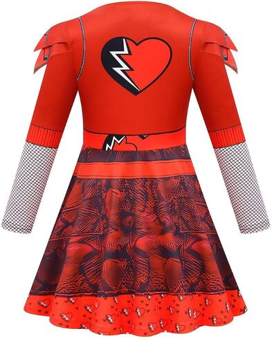 Kids Rise Red Costume Girls Zipper Jacket Long Sleeve Princess Dress Birthday Halloween Dress up Outfit in Kuwait