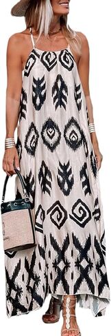 Womens Maxi Summer A-Shape Sleeveless Long Dress Adjustable Straps Summer Dresses 2024 in Saudi Arabia