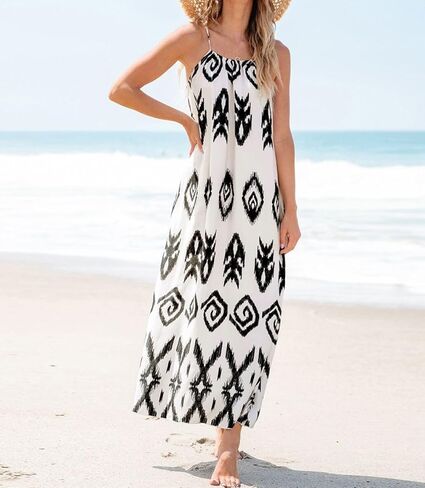 Womens Maxi Summer A-Shape Sleeveless Long Dress Adjustable Straps Summer Dresses 2024 in Saudi Arabia