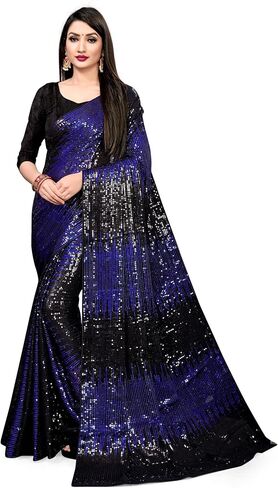 MOHIT CREATIONS Latest Partywear Elegant Georgette Embroidery Sequences Saree With Blouse Piece in Kuwait