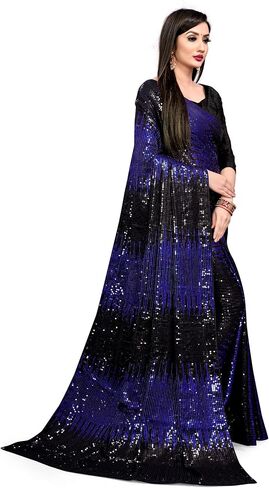MOHIT CREATIONS Latest Partywear Elegant Georgette Embroidery Sequences Saree With Blouse Piece in Kuwait