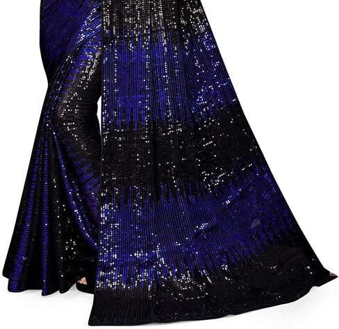 MOHIT CREATIONS Latest Partywear Elegant Georgette Embroidery Sequences Saree With Blouse Piece in Kuwait