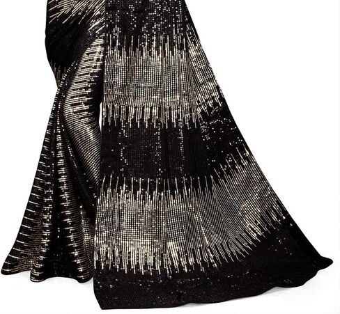 MOHIT CREATIONS Latest Partywear Elegant Georgette Embroidery Sequences Saree With Blouse Piece in Kuwait