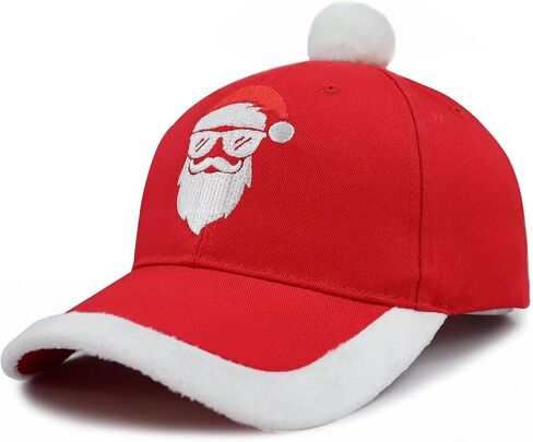 قبعات عيد الميلاد للرجال والنساء، قبعة بيسبول سانتا المطرزة المضحكة القابلة للتعديل in Kuwait