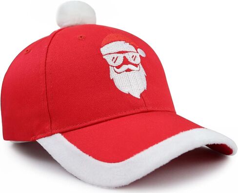 قبعات عيد الميلاد للرجال والنساء، قبعة بيسبول سانتا المطرزة المضحكة القابلة للتعديل in Kuwait