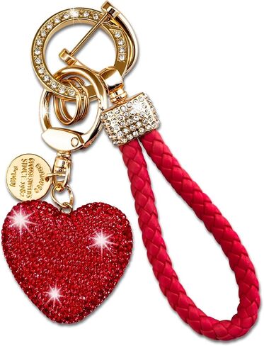 Heart Keychain Wristlet Bling Keychains For Women Girls Key Chain For Car Keys Purse Charms Handbag Backpack Accessories in Kuwait