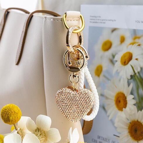 Heart Keychain Wristlet Bling Keychains For Women Girls Key Chain For Car Keys Purse Charms Handbag Backpack Accessories in Kuwait