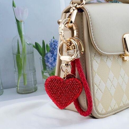 Heart Keychain Wristlet Bling Keychains For Women Girls Key Chain For Car Keys Purse Charms Handbag Backpack Accessories in Kuwait