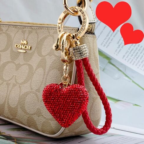 Heart Keychain Wristlet Bling Keychains For Women Girls Key Chain For Car Keys Purse Charms Handbag Backpack Accessories in Kuwait