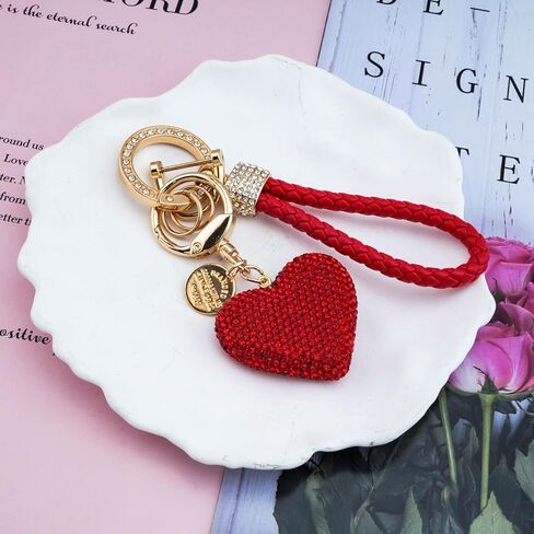 Heart Keychain Wristlet Bling Keychains For Women Girls Key Chain For Car Keys Purse Charms Handbag Backpack Accessories in Kuwait